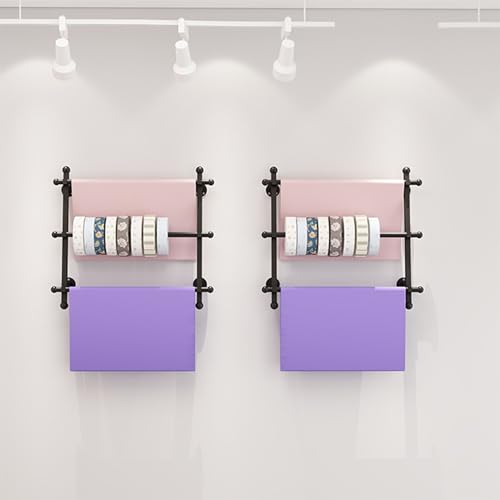 Scaffale da parete in metallo per nastri, sciarpe e confezioni regalo, elegante espositore per casa e vendita al dettaglio, soluzione salvaspazio