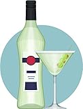 Magnet Elegant Alcohol Drink Bottle with Glass Cartoon Art Icon Vinyl Magnet (4' Tall, Vodka)