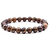 TreasureBay Handmade Womens Mens 8mm Natural Power Healing Gemstone Beaded Stretchy Bracelet (Tiger's Eye) #1