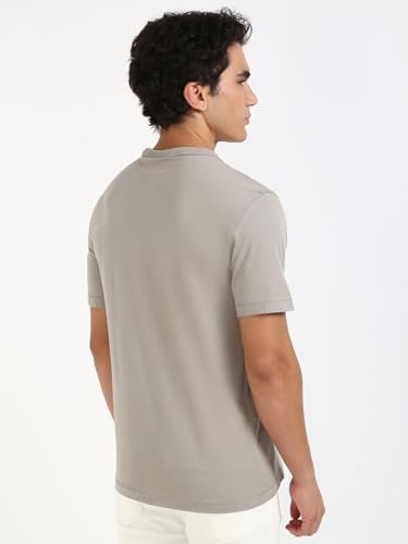 Calvin Klein Herren T-Shirt Kurzarm Regular Tee mit Logo-Badge, Grau (Rock Ridge), XS – Ansicht 4