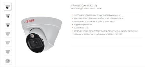 Image of CP Plus 4MP IP Colour Night Vision with Audio(Built in Mice) 3 CCTV Camera Combo Set with (4CH NVR,Outdoor bullete-1Nos,Indoor Dome-2Nos,4+2 Port Port POE Switch,500 GB Hard Drive