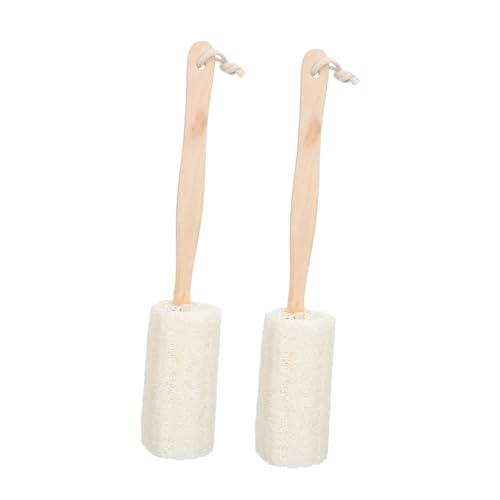 Beaupretty 2個 へちまバスボール 除去バックスクラバー 日焼け止め タオル クリーナー ミニスクイジー ボディスポンジ 掃除用シャワーブラシ ピラティス ドライ 真空 蛇口 体 綿ロープ