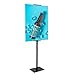 HQSGDMN Présentoir d'affiches Robuste, Porte-Affiche au Sol avec Poteau d'échelle, Fente pour Carte Double Face, Hauteur réglable pour Tableau et Mousse intérieur extérieur affiché (Couleur : Noir)