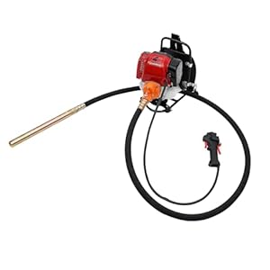 4-Stroke 1HP Gas Vibrating Concrete Power Screed Motor,0.7KW Gas Powered Concrete Vibrator,Concrete Vibrating Tool with 9.84ft Vibrating Rod for Remove Air Bubble and Mix Concrete