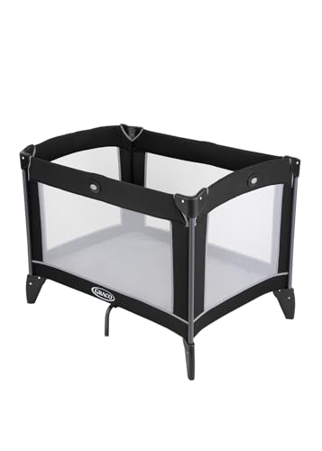 Graco Compact Travel Cot lightweight with compact fold and carrybag. Suitable from birth to approx. 3 Years Black/Grey fashion