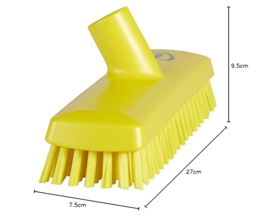 Image of Vikan 70416 Stiff Bristle Deck Scrub, 10-3 /4 inch Polyester, Yellow