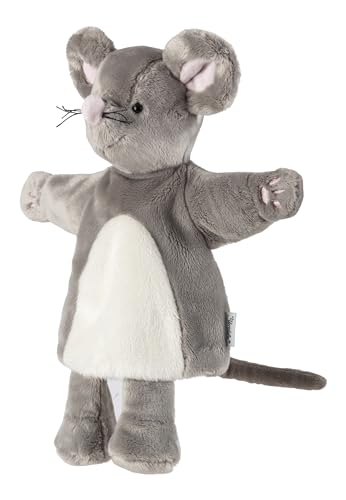 Sterntaler Handpuppe Maus - weiches Kinder Spielzeug zum Puppentheater, Erzählen, Kuscheln & Sprachförderung – perfekter Spielkamerad & Geschenkidee, grau