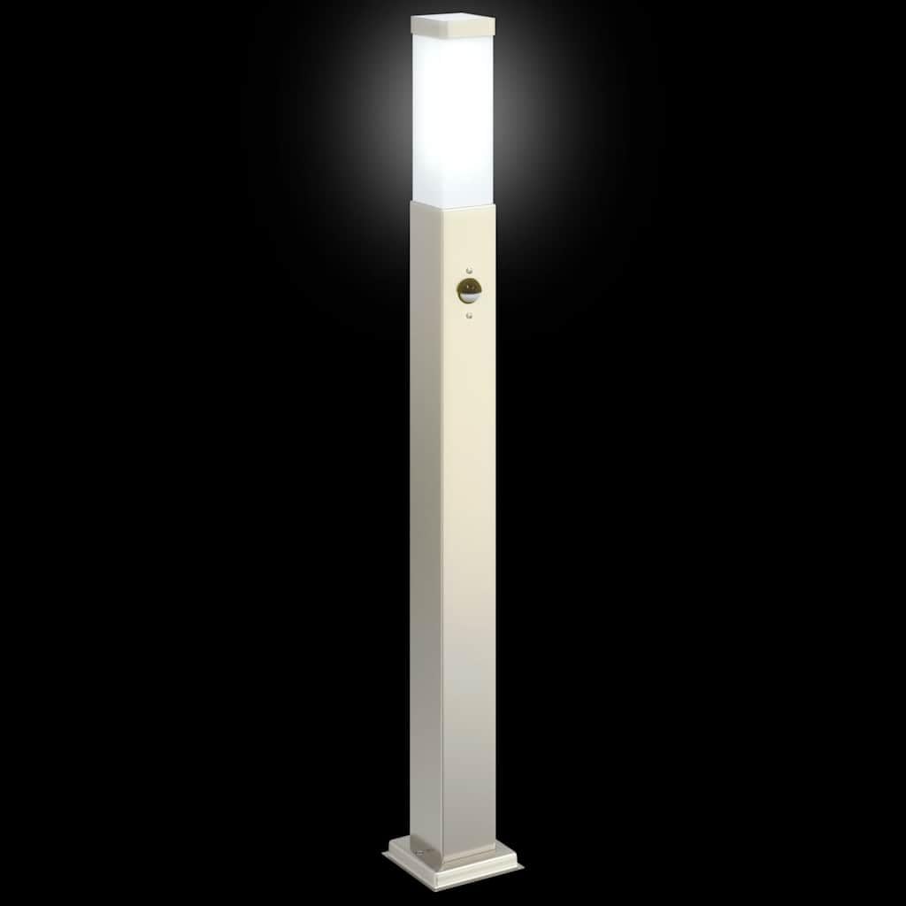 Lampadari con sensore in acciaio inox, 3 pezzi, altezza 80 cm, protezione IP44, per giardino, terrazza, vialetto, illuminazione esterna con sensore di movimento e diffusore per sentieri
