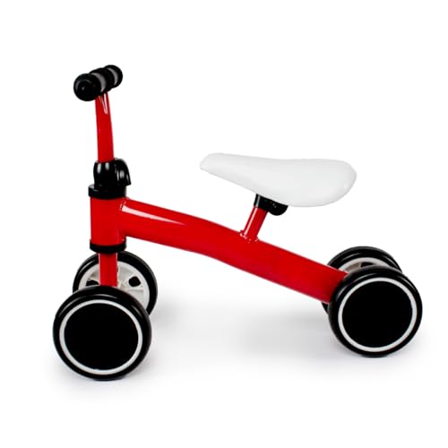BICICLETA DE EQUILÍBRIO INFANTIL CARRINHO 4 RODAS PASSEIO MEGA COMPRAS (Vermelho)