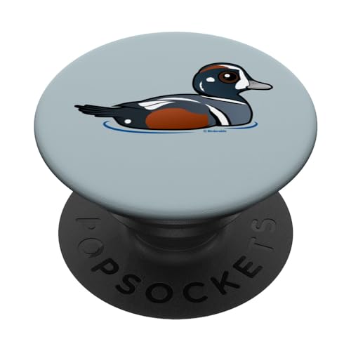 Cute Cartoon Harlequin Duck Birdorable Beautiful Waterfowl PopSockets Swappable PopGrip