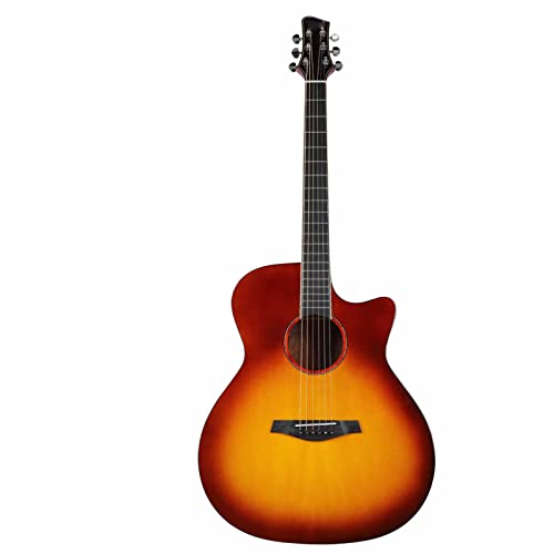 Guitare Folk de 41 Pouces, Surface de Miroir à Faible Pression, épicéa et Acajou, Guitare Acoustique à Texture Fine pour Voyage pour Adultes (Couleur du coucher du soleil) - Les Beatles, Paul McCartney, John Lennon, RIngo Starr, George Harrison Guitare Folk de 41 Pouces, Surface de Miroir à Faible Pression, épicéa et Acajou, Guitare Acoustique à Texture Fine pour Voyage pour Adultes (Couleur du coucher du soleil)