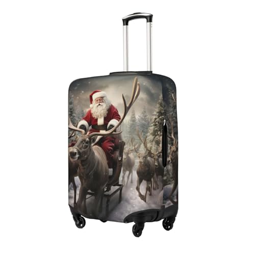 Xmas Santa Claus Travel Luggage Cover Suitcase Protector Fits 18-22 Inch Luggage,Anti Scratch Dirt Covers2