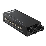 Cubilux 3.5mm 6-in-1 Stereo Audio Switcher with Volume Control & Mute, 6 Input to 1 Output Audio Selector Box for Headphones, Speakers, Laptop, PC, Smartphone, and Tablet