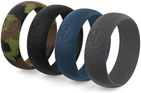 MAUI RINGS Men’s Silicone Wedding Rings Breathable Comfortable Attractive Rubber Band Safe for Sports Work Fitness Thin 8 Colors Precious Metal Look