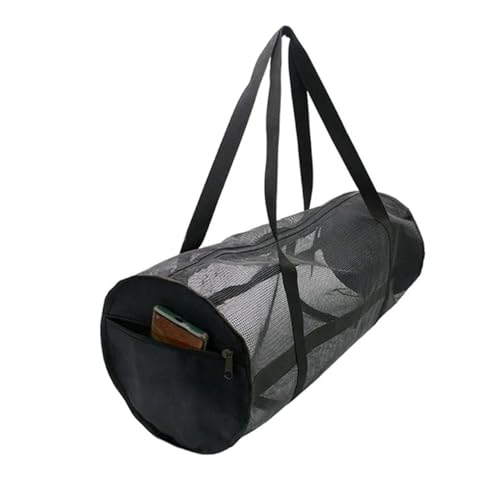 Generic Mesh Duffel Bag with Zipper and Adjustable Shoulder Strap,27.95” x 9.84” - Multipurpose,Oversized Gym Bag for Equipment,Sports Gear,Laundry - Breathable Mesh Scuba and Travel Bag, Black