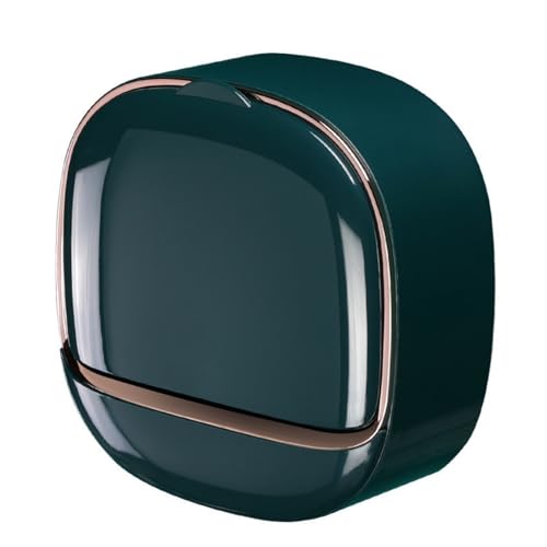 Fkereg Adhesive Soap Holder for Shower Wall with Drainage Box, Waterproof Shower Bar Soap Holder Tray, Bathroom Stick on Soap Dish Wall Mounted, Kitchen Bath Hand Skin Soap Caddy Organizer, Dark Green by Fkereg - Used condition - CA$14.58