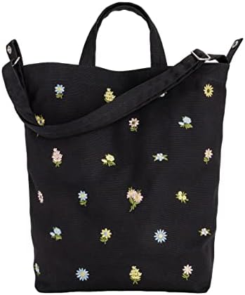 Duck Bag - Embroidered Ditsy Floral Black