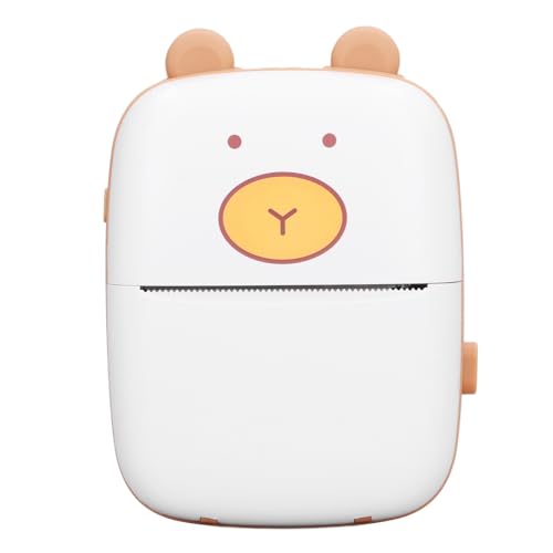 Yunseity Portable Mini Printer, Inkless Pocket Printer with 7 Rolls Printing Paper for Photos, Labels, QR Codes, for iOS for Android, 200DPI Resolution, 15H Battery Life