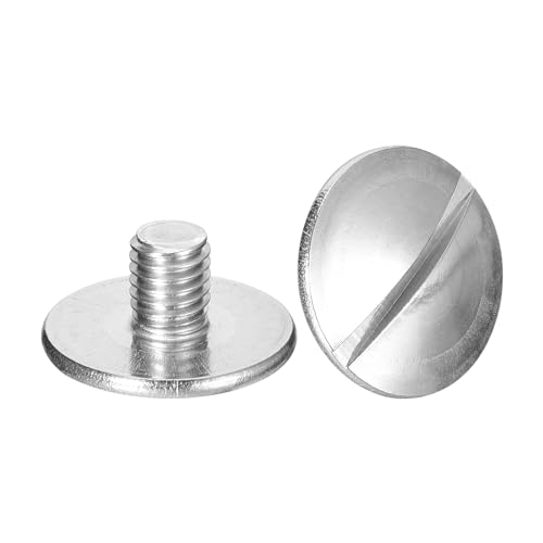 sourcing map Viti a testa piatta extra large M8 x 10 mm, 2 bulloni a testa rotonda in acciaio inossidabile 304