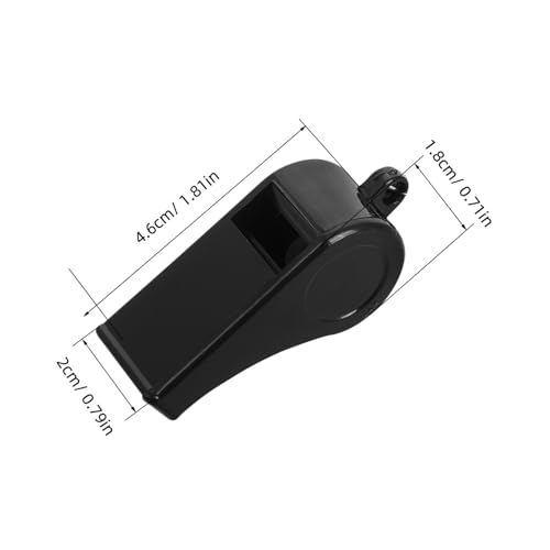 2 silbatos negros con cordón para árbitros y supervivencia miniatura 2