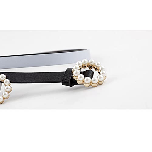 Familyhouse Women Skinny Leather Pearl Buckle Thin Waist Belt for Jeans Dresses Cummerbunds4
