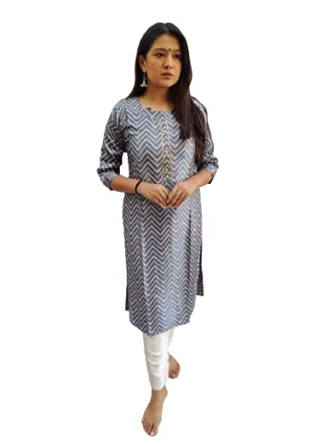 Image of Prijam Traditional Straight Long Kurti Mashru Leriya