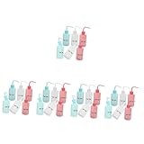Veemoon 30 Piezas Botellas de Lavado Curvadas Botellas Exprimibles de Plástico para Riego y Limpieza Herramientas de Jardín y Tatuajes Colores Transparente Rosa y Azul