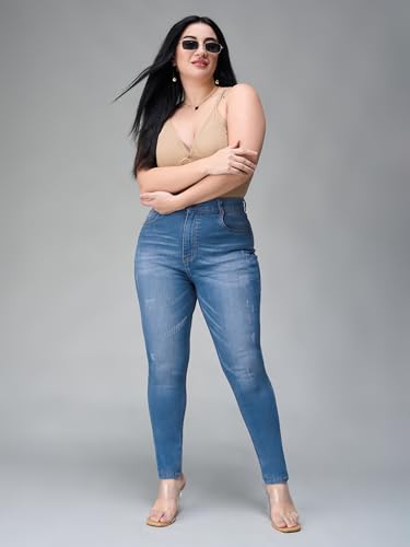 Image of Miss Chase A+ Women's Wide-Leg High Rise Regular Length Stretchable Denim Jeans