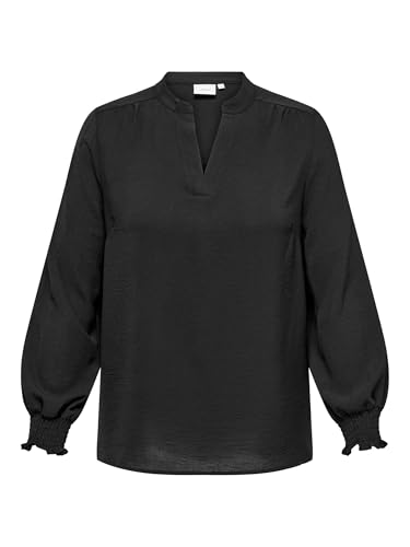 CARMAKOMA Carmetta Life V-Neck Top WVN Femmes en noir fluide