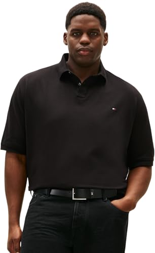 Tommy Hilfiger Uomo Maglietta Polo Maniche Corte 1985 in Cotone Elasticizzato, Nero (Black), XXL