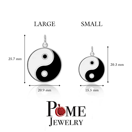 Pome Yin and Yang Pendant Necklace in Sterling Silver, Made in America4