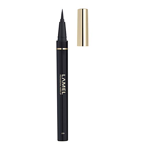 LAMEL Professional Studio Brush Mate Waterproof Liquid Eyeliner Black Long Lasting Eye Liner Black Eyeliner Liquid Pen Felt Tip Eyeliner Marker Smudge Proof Matte Liquid Eyeliner