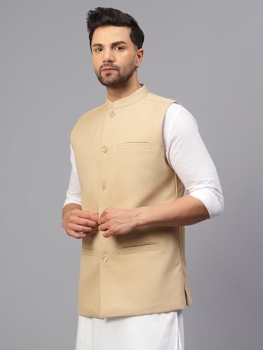 Image of LATEST CHIKAN Men's Traditional Tweed Cotton Checkred Premium Nehru Jacket /Waistcoat
