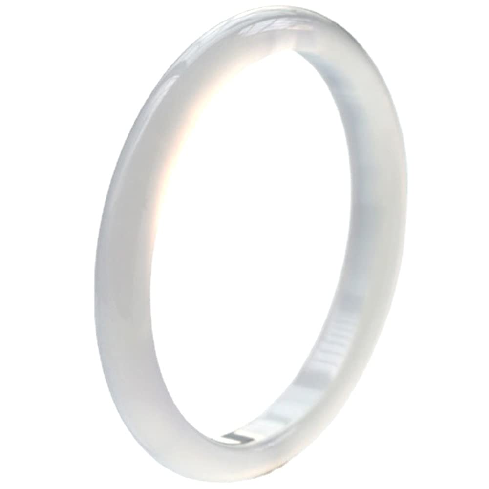 Bracelet Jade Blanc véritable et agate d'eau 58mm pour femme élégante - 6