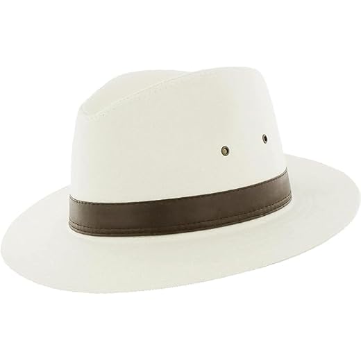 AB Hats and Accessories Summer Fedora 100% Cotton Classic Sun Hat with Faux Leather Band Stylish Sunhat Holiday Beach (UK, Alpha, XXL, Brown)