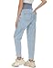 POSHGLAM Women's Maternity Jeans Over Belly Comfy Stretch Boyfriend Jeans Raw Hem Pants(Light Blue 26'', Large)
