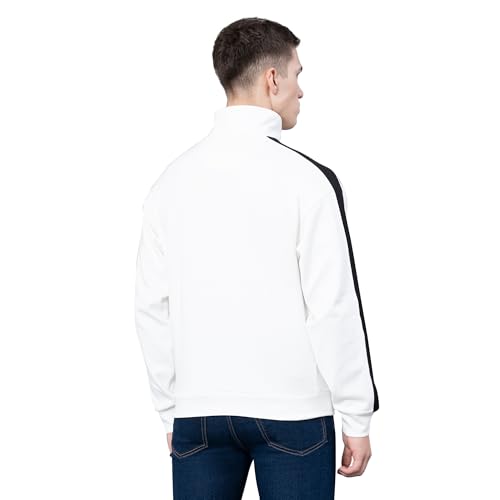 Image of Red Tape Cotton Half Zip Mock Neck Sweatshirt For Men | Cut & Sew | Everyday Comfort