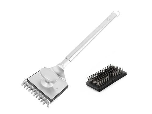 Brosse à barbecue multifonctionnelle avec brosse de rechange en acier