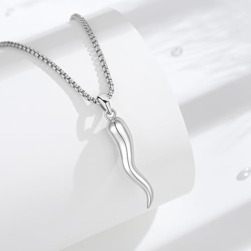 AEONSLOVE 925 Sterling Silver Lilith/Santa Muerte/Mushroom/Pentagram/Raven/Hecate/Italian Horn/Dragon and Phoenix Necklace Witchy Jewelry Gifts2