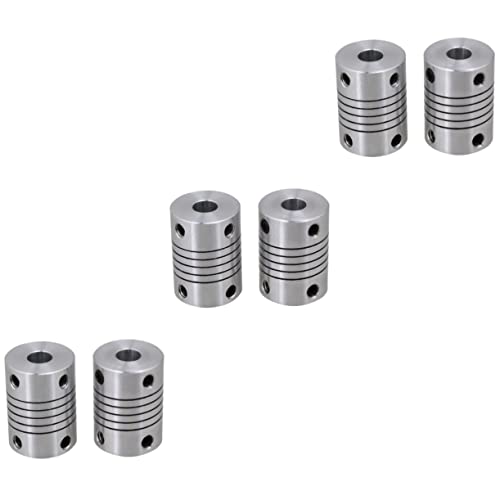 PartyKindom 3pcs Flexible Shaft Couplings for Stepper Motor Printer Parts Stainless Steel Joint Connector