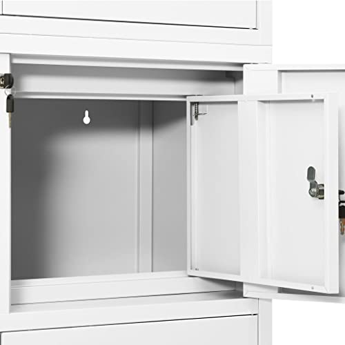 Armoire de bureau en acier robuste avec finitions modernes blanches - 6