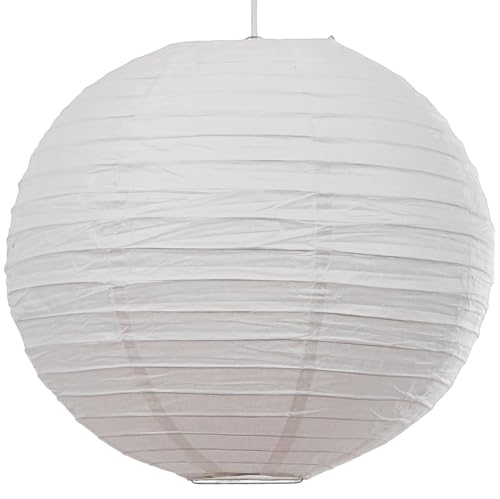 Quality White Regular Wire Round Paper Lantern Light Shade Lampshade - Large (24inch 60cm Dia')