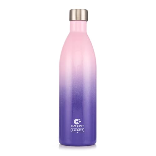Image of Clay Craft Vacbott Gerald Dual tone Insulated Double Wall|18 Hours Hot and 24 Hours Cold Water Bottle Vacuum Insulated|Thermosteel|Flask 1000ml Bottles|BPA-Free|BIS Certified|1Year Limited Warranty