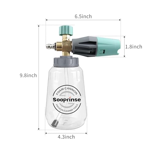 Sooprinse Foam Cannon, Adjustable Snow Foam Lance Transparent Body thumb #6