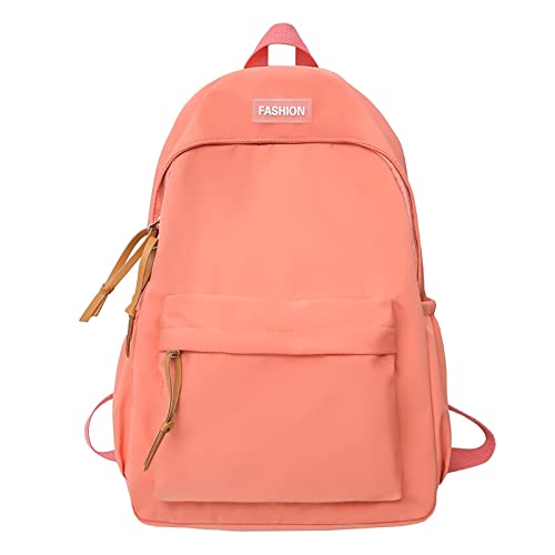 La escuela comienza temporada mujeres niñas estudiantes cremallera mochila de viaje de nylon mochila de viaje de alta capacidad portátil mochilas impermeable, naranja, Talla única para todos, Mochilas