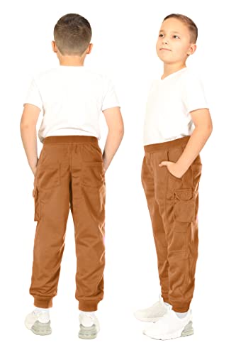 Gioberti Kids And Boys Jogger Track Sweatpants With Ribbed Cuffs, Camel, Size 10 #TOP1
