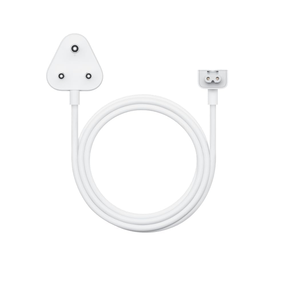 WeFly Indian Style Extension Cable Duck Head for Laptop Charger Adapter for Ap/ple Mac/Book Pro, Air, Retina, MG1, MG2, MG3, IP/Hone to Protect from Electric Shock, Current Flow & Tingling (White)