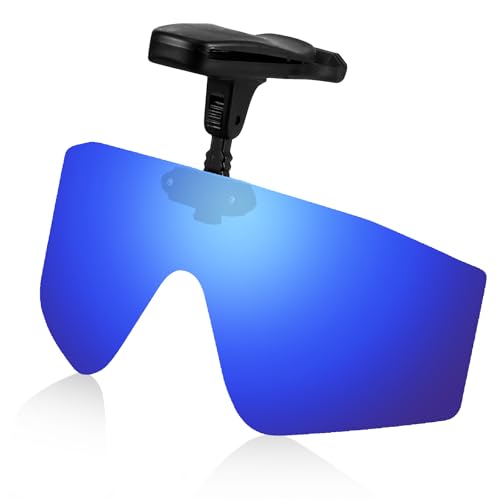 Blingbin Outdoor Polarized Sunglasses, Clip Cap Sunglasses, Clip On Hat Polarized Sunglass, UV Protection Womens Mens Sun glasses for Driving Fishing Cycling Traveling Climbing Hiking Running (Blue)