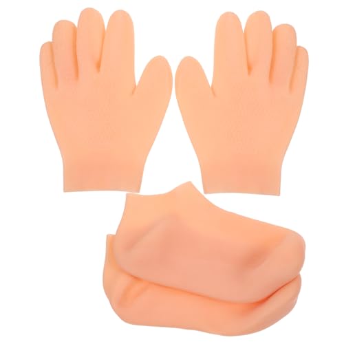 OSOLADY 1Set Moisturizing Gloves and Socks for Women Soft Reusable Hand and Foot Care Protection for Dry Skin Overnight Hydration for for Lotion Application