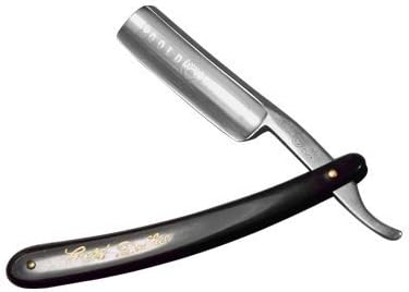 Barber Personal Men’s Straight Edge Sharp Shaving Razor Stainless Steel 3” Blade Black Handle